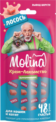 Лакомство для кошек Molina Вывод комков шерсти из желудка / 74082 (48г)