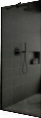 Душевая стенка MaybahGlass 79x195 / MGD-699-6у (графитовое матовое стекло/черный)