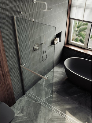 Душевая стенка MaybahGlass 89x195 / MGD-732-5ш (прозрачное стекло/хром матовый)