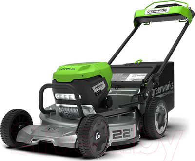 Газонокосилка аккумуляторная Greenworks LM221S с алюм. декой, самоходная, бесщеточная 82V 53см / 2519407 (без АКБ и ЗУ)