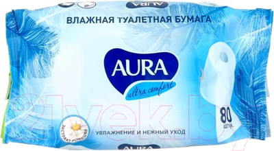 Влажная туалетная бумага Aura Ultra Comfort (80шт)