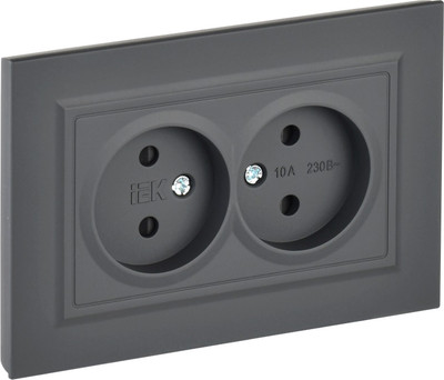 Розетка IEK Brite BR-R23-10-K53-F (графит)