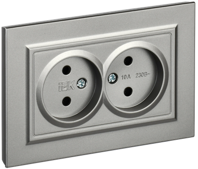 Розетка IEK Brite BR-R20-10-K46-F (сталь)