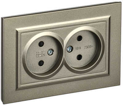 Розетка IEK Brite BR-R23-10-K37-F (шампань)