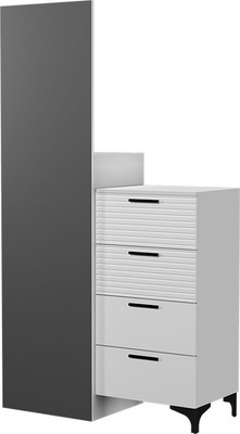 Комод Bravo Мебель Брента с зеркалом (белый снег/лак белый)