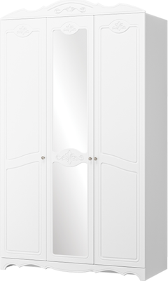 Шкаф Bravo Мебель Лотос ШР-3 (белый/лак белый)