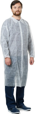 Халат одноразовый Рус-Индустрия Спанбонд на кнопках (ХL)
