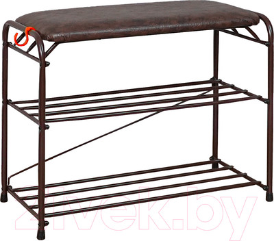 Полка для обуви ЗМИ Альфа 23 с сиденьем / ПДОА23С (коричневый)
