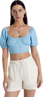 Кроп-топ Mark Formelle 112851 (р.170-88-94, россыпь горошков на голубом)