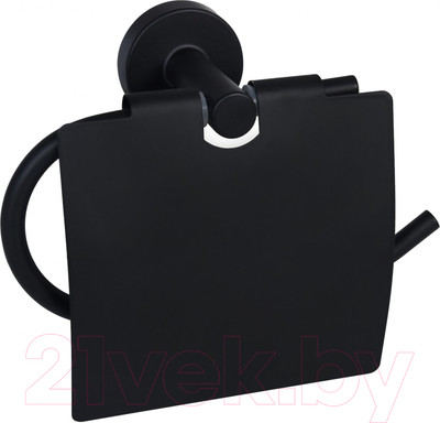 Держатель для туалетной бумаги Bisk For You с крышкой 08256 (черный)