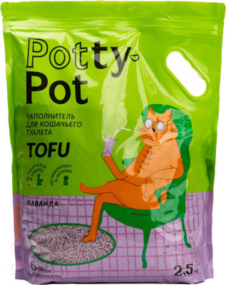 Наполнитель для туалета Potty-Pot Лаванда Тофу (2.5кг/6л)