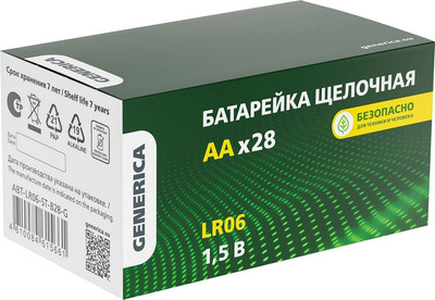 Комплект батареек Generica Alkaline LR06/AA / ABT-LR06-ST-B28-G