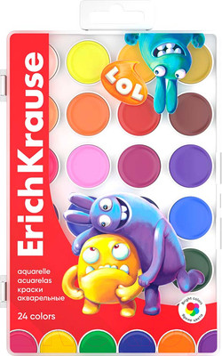Акварельные краски Erich Krause Jolly Friends / 61368 (24цв)