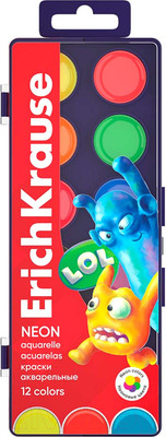 Акварельные краски Erich Krause Jolly Friends Neon / 61371 (12цв)