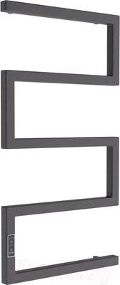 Полотенцесушитель электрический Маргроид Ferrum Snake СНШ Профильный 80x50 (черный матовый, таймер слева)