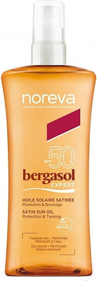 Масло солнцезащитное Noreva Бергасол Эксперт Сатиновое SPF50 (150мл)