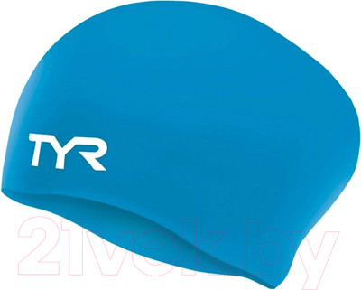 Шапочка для плавания TYR Long Hair Wrinkle-Free Silicone Cap / LCSL-360 (голубой)