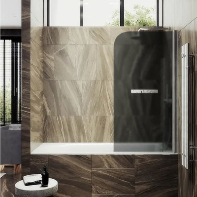 Стеклянная шторка для ванны MaybahGlass MGV-792-5 (графитовое матовое стекло/хром матовый)