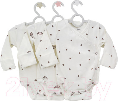 Набор боди для малышей Rant Funny Basic / 6690 (Milk, р.56, 3шт)