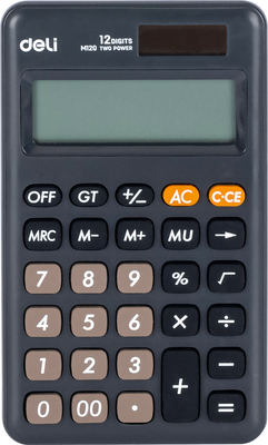 Калькулятор Deli M120 (темно-серый)