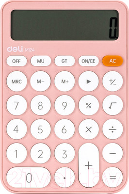 Калькулятор Deli M124 (розовый)