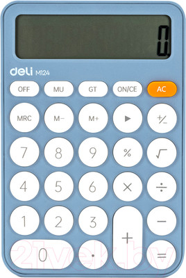 Калькулятор Deli M124 (голубой)