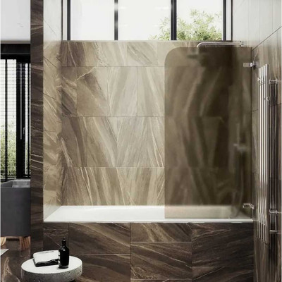 Стеклянная шторка для ванны MaybahGlass MGV-647-4 (бронзовое матовое стекло/хром глянцевый)