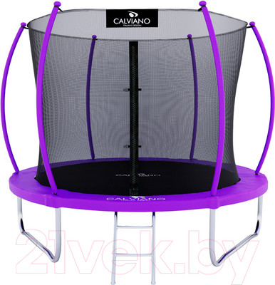 Батут Calviano D-252 (внутренняя сетка, лестница, фиолетовый)