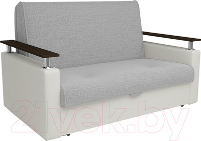 Диван Mebel-Ars Шарк 120 (рогожка серый/экокожа белый)