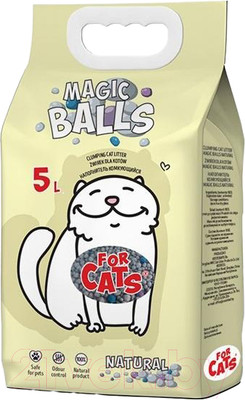 Наполнитель для туалета For Cats Magic Balls комкующийся натуральный / TUZ907 (5л)