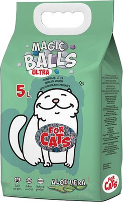 Наполнитель для туалета For Cats Magic Balls Ultra комкующийся с ароматом алоэ вера / TUZ910 (5л)
