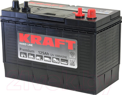 Автомобильный аккумулятор KrafT Premium 125 R / 31A-950 (125 А/ч)