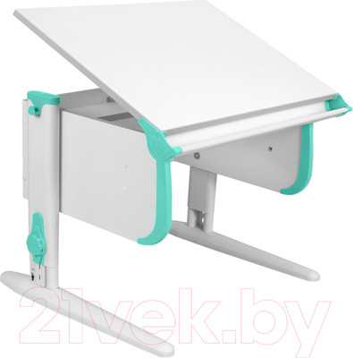 Парта Дэми СУТ.24 (белый/аквамарин)
