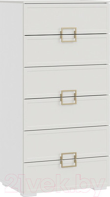 Комод ТриЯ Стелла (белый холст/белый жемчуг)