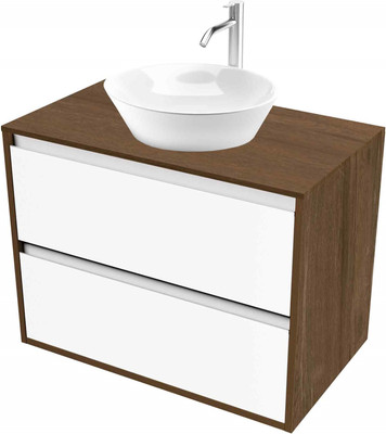 Тумба под умывальник ЗОВ Парма 80 / P80LA0MWMC1A-LDSPA (аттик/аттик/белый матовый/алюминий)