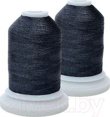 Набор вышивальных ниток Sentex 120D/2 1000 ярд В410 (темно-серый, 2шт)
