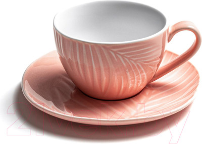 Чашка с блюдцем Stenova Home Bali 61410133 (розовый)