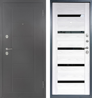 Входная дверь Промет Титан 5C 86x205 (правая, ривьера айс/графит)