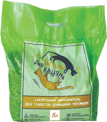 Наполнитель для туалета Чысціня для кацяня Кукурузный (5л/3.5кг)