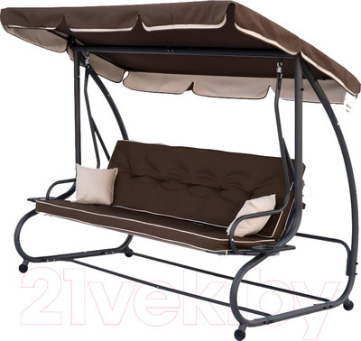 Качели садовые National Tree Company Lux с тентом и подушками К-2 / DS-187 (коричневый)
