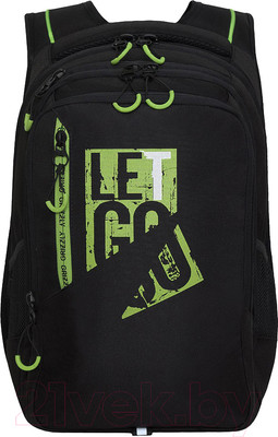 Рюкзак Grizzly RU-438-2 (черный/салатовый)