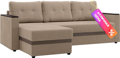 Диван угловой Mio Tesoro Атланта Лайт 111 (Savana Camel/Ecostile Chocolate)
