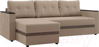 Диван угловой Mio Tesoro Атланта Лайт 111 (Savana Camel/Ecostile Chocolate)