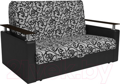 Диван Mebel-Ars Шарк 140 (кантри/экокожа черный)