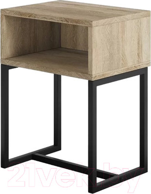 Прикроватная тумба Monofix С металлическими опорами (дуб сонома/черный)
