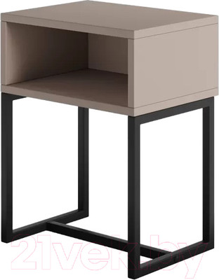 Прикроватная тумба Monofix С металлическими опорами (капучино/черный)