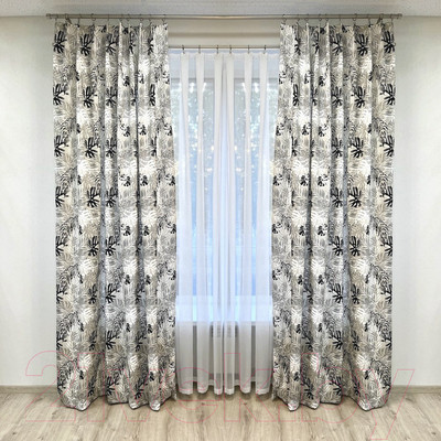 Комплект штор Nivasan Тропика-1 150x270 / H.Tr-1 (черный)