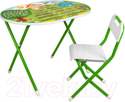 Комплект мебели с детским столом Дэми На даче №у3-01 (зеленый)