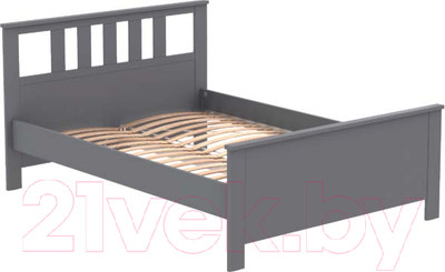Полуторная кровать Mio Tesoro Сага 140x200 2.08.04.060.4 (серый)