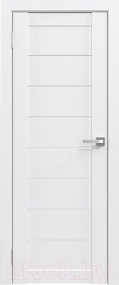 Дверь межкомнатная Юни Амати 01 60x200 (белая шагрень/стекло белое)